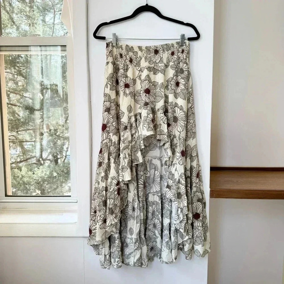 New Free People Morning Sun Set Two Piece Matching Skirt Cream Floral Small - Picture 8 of 17